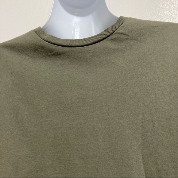 Zara THE T SHIRT Crew Neck Khaki Olive Green Short Sleeve T Shirt Mens Medium - Picture 3 of 8